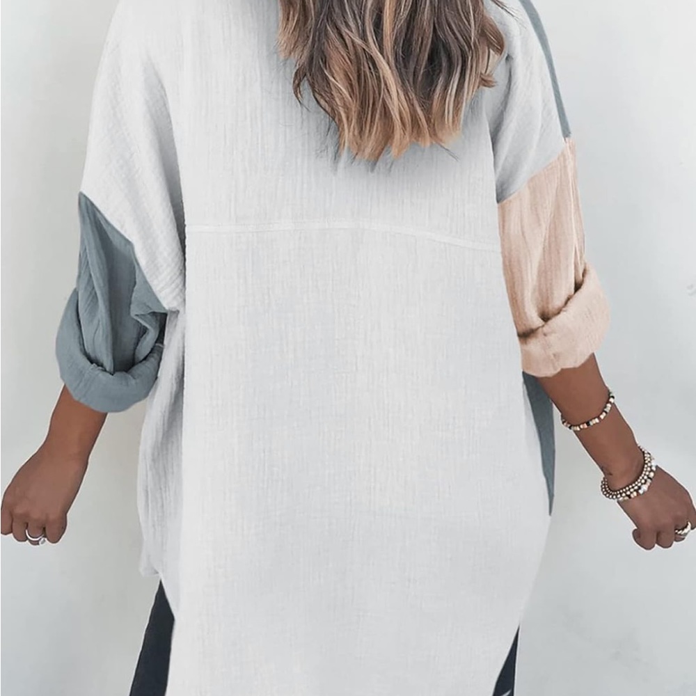 Dokotoo color block button down
